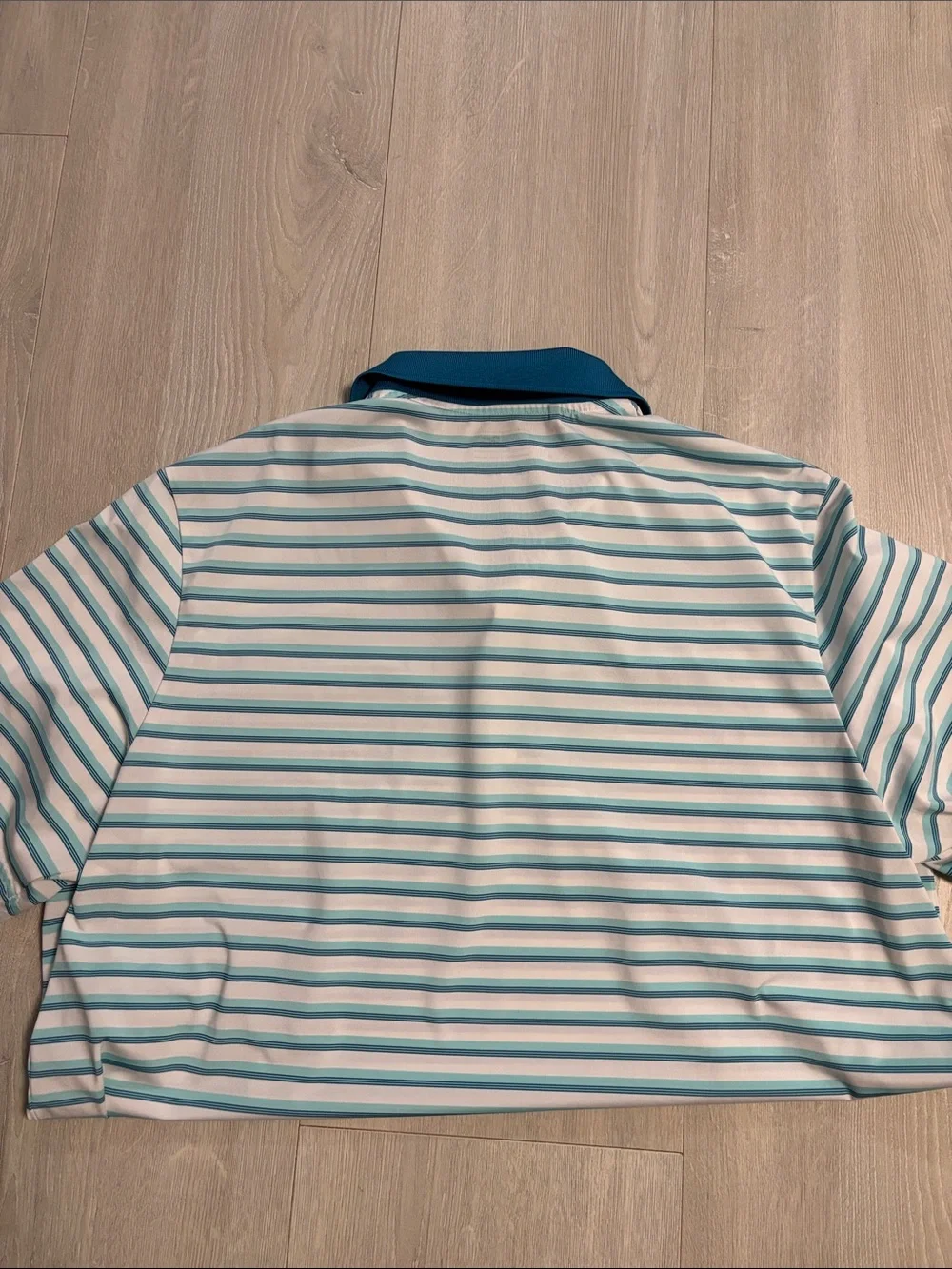 🔥BUNDLESALE Mens XL Adidas Performance Teal and White Striped Golf Polo Shirt